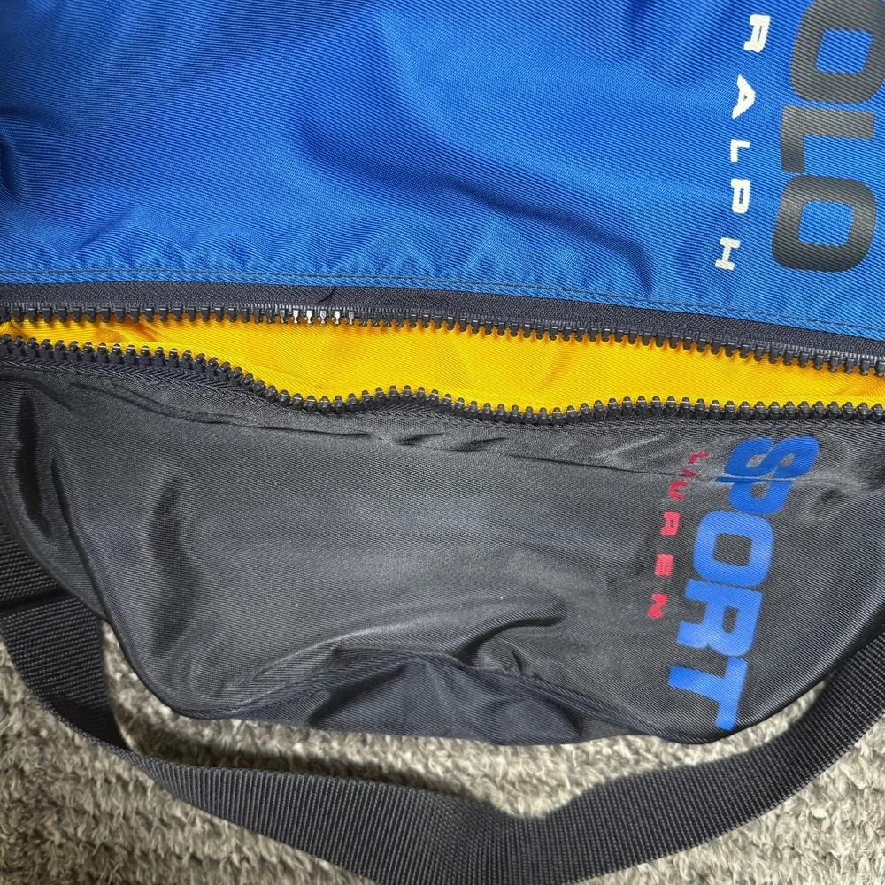 Polo Sport Ralph Lauren Expandable Shoulder Bag Blue Black Nylon Crossbody